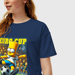 Футболка оверсайз женская Euro cup - Bart Simpson, цвет: тёмно-синий — фото 2