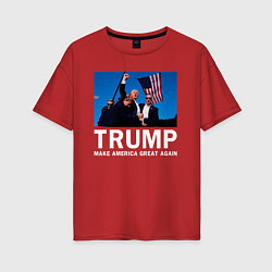 Женская футболка оверсайз Дональд Трамп