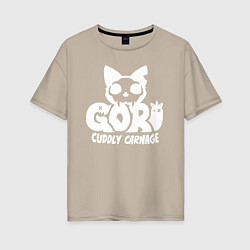 Женская футболка оверсайз Goro cuddly carnage logo