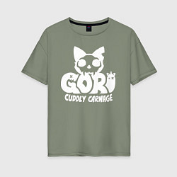 Футболка оверсайз женская Goro cuddly carnage logo, цвет: авокадо