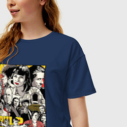Футболка оверсайз женская Pulp fiction - all stars, цвет: тёмно-синий — фото 2