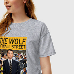 Футболка оверсайз женская The wolf of wall street - Leo, цвет: меланж — фото 2