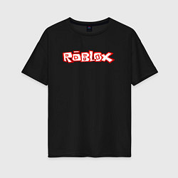 Женская футболка оверсайз Roblox красный мем