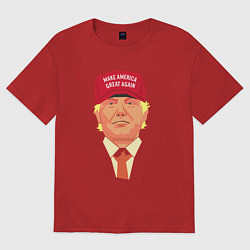 Футболка оверсайз женская Trump - America, цвет: красный