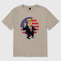 Футболка оверсайз женская USA - Trump, цвет: миндальный