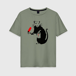 Женская футболка оверсайз Banksy rat