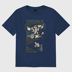 Футболка оверсайз женская Клинок рассекающий демонов Гиа Giyu Tomioka, цвет: тёмно-синий