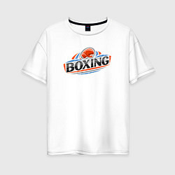 Футболка оверсайз женская Boxing team, цвет: белый