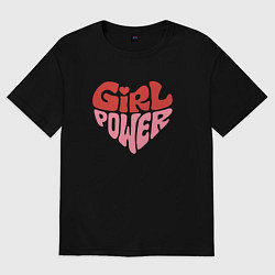 Футболка оверсайз женская Girl Power, цвет: черный