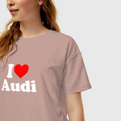 Футболка оверсайз женская I love Audi, цвет: пыльно-розовый — фото 2