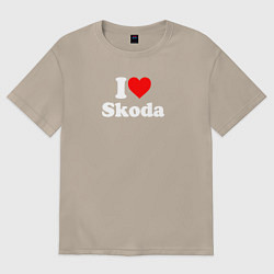 Женская футболка оверсайз I love Skoda