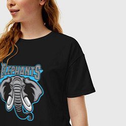 Футболка оверсайз женская Elephants team, цвет: черный — фото 2