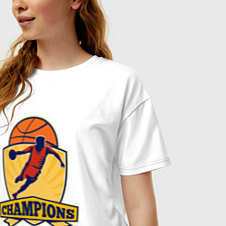 Футболка оверсайз женская Champion basketball, цвет: белый — фото 2