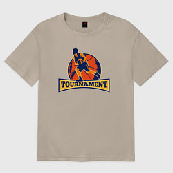 Футболка оверсайз женская Турнир по баскету, цвет: миндальный