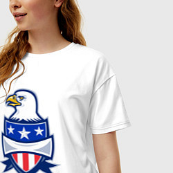 Футболка оверсайз женская Орёл и американский щит, цвет: белый — фото 2