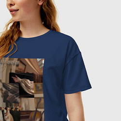 Футболка оверсайз женская Музыка эстетика, цвет: тёмно-синий — фото 2