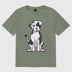 Футболка оверсайз женская Милый дог, цвет: авокадо