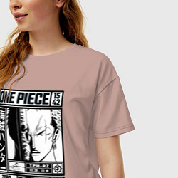 Футболка оверсайз женская Легендарный Зоро - Ван Пис, цвет: пыльно-розовый — фото 2
