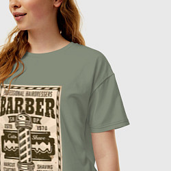 Футболка оверсайз женская Барбершоп, цвет: авокадо — фото 2