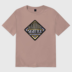Футболка оверсайз женская Seattle Washington, цвет: пыльно-розовый