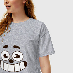 Футболка оверсайз женская Улыбка смайл, цвет: меланж — фото 2