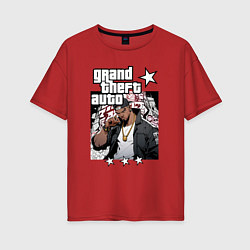 Футболка оверсайз женская Темнокожий бандит из GTA 6, цвет: красный