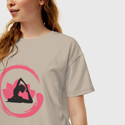Футболка оверсайз женская Lotus yoga, цвет: миндальный — фото 2