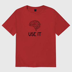 Футболка оверсайз женская Use it brain, цвет: красный
