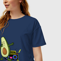 Футболка оверсайз женская Авокадо и дискотека 90-х, цвет: тёмно-синий — фото 2