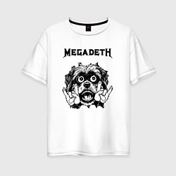 Футболка оверсайз женская Megadeth - rock dog, цвет: белый