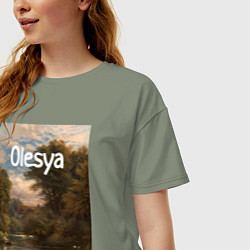 Футболка оверсайз женская Olesya река, цвет: авокадо — фото 2