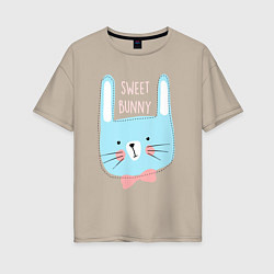 Футболка оверсайз женская Sweet bunny, цвет: миндальный