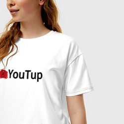 Футболка оверсайз женская Youtup youtube, цвет: белый — фото 2