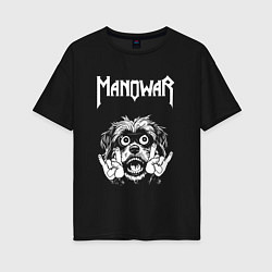 Футболка оверсайз женская Manowar rock dog, цвет: черный