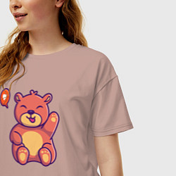 Футболка оверсайз женская Lovely bear, цвет: пыльно-розовый — фото 2