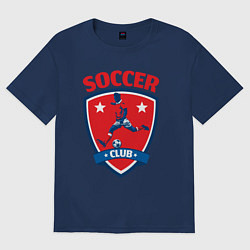 Футболка оверсайз женская Sport soccer club, цвет: тёмно-синий