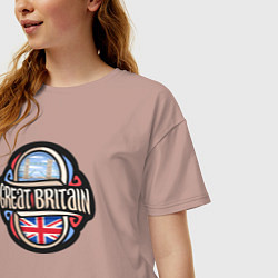 Футболка оверсайз женская Моя Великобритания, цвет: пыльно-розовый — фото 2