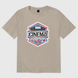 Футболка оверсайз женская Кинотеатр, цвет: миндальный
