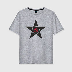 Футболка оверсайз женская Black star USSR, цвет: меланж