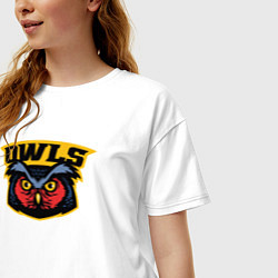 Футболка оверсайз женская Команда сов, цвет: белый — фото 2