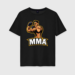 Футболка оверсайз женская Fighter MMA, цвет: черный