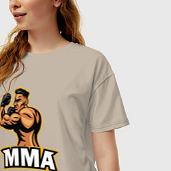 Футболка оверсайз женская Fighter MMA, цвет: миндальный — фото 2