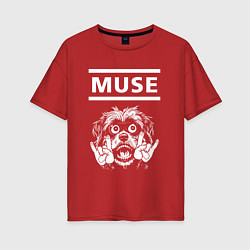 Женская футболка оверсайз Muse rock dog