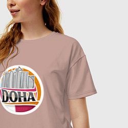 Футболка оверсайз женская Доха, цвет: пыльно-розовый — фото 2