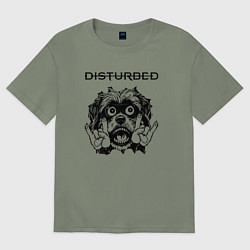 Футболка оверсайз женская Disturbed - rock dog, цвет: авокадо