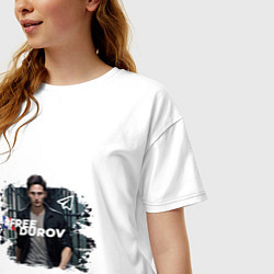 Футболка оверсайз женская Дуров free свободу Павлу, цвет: белый — фото 2