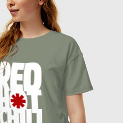 Футболка оверсайз женская RHCP - title and logo, цвет: авокадо — фото 2