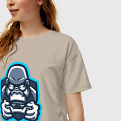 Футболка оверсайз женская Gamer monkey, цвет: миндальный — фото 2