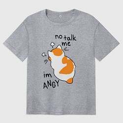 Женская футболка оверсайз Не говори со мной - я злюсь