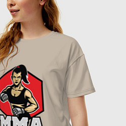 Футболка оверсайз женская MMA girl, цвет: миндальный — фото 2